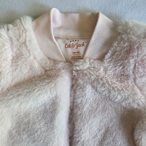 Cat & Jack Soft Pink Faux Fur Baby Jacket 6-9 M